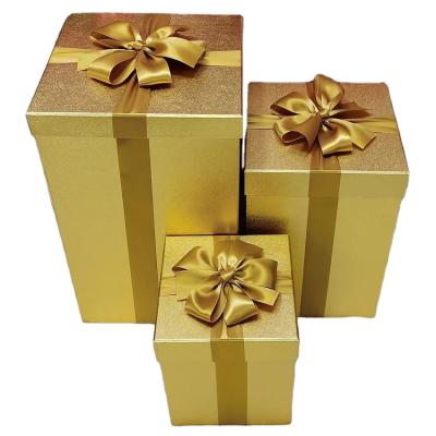 China Wholesale Recyclable Square Custom Wedding Gift Box Favorite Mysterious Golden Party Large Packaging Box for sale