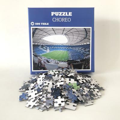 China Cartoon Toy Paper Jigsaw Football Field Puzzl building. 500 custom photo puzzle stadium pieces for sale