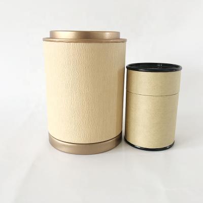 China Recyclable Tin Jar Tea Coffee Round Food Box Recyclable Kraft Paper Cylinder Custom Paper Box for sale