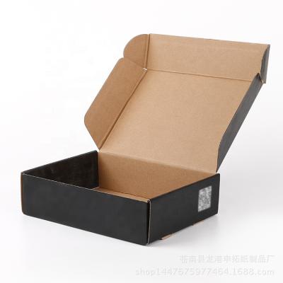 China Recyclable Black Shipping Carton For Product Packaging Custom Logo Corrugated Gift Mailing Mailer Box For Dress for sale