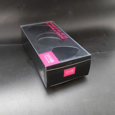 China Biodegradable Customized Transparent Packaging Box With Insert Clear Cosmetics Powder Puff Plastic Boxes for sale