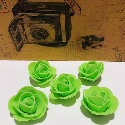 China Rose Christmas Decoration Green Color Luxury Cable Mounted Foam Artificial Flower for sale