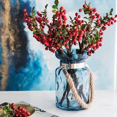 China Hot Sale Eco-friendly Artificial Christmas Berry Flower Decoration Wedding Party Plastic Red Berries for sale