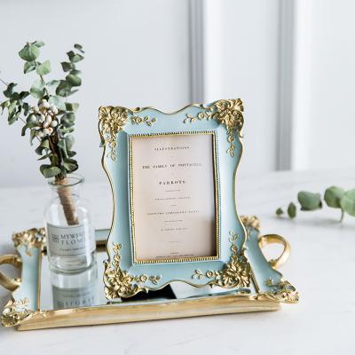 China Factory wholesale fashionable luxury large green photo frame metal directly for sale