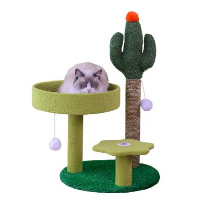 China Natural Pet Viable Product Sales Promotion Sisal Cat Scratching Post Cactus Cat Tree for sale