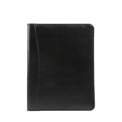 China Custom leather zipper style business file folder a4/a5 zipper file case for sale