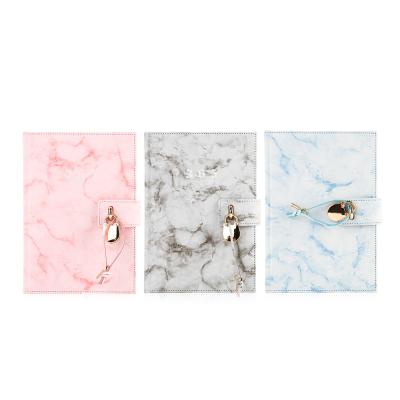 China Children Marble Cheap Cute Bulk Gift Notebook Pattern Thick Diary Book With Lock And Key for sale