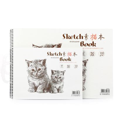 China Printed Hardcover A4 Spiral Sketch Books For School People for sale