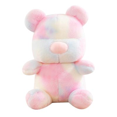 China Wholesale Violent Colorful Colorful Cotton Bear Teddy Bear Plush Toy Tie Dye Teddy Bear Cute Bear Stuffed Toys Children's Gift Doll for sale