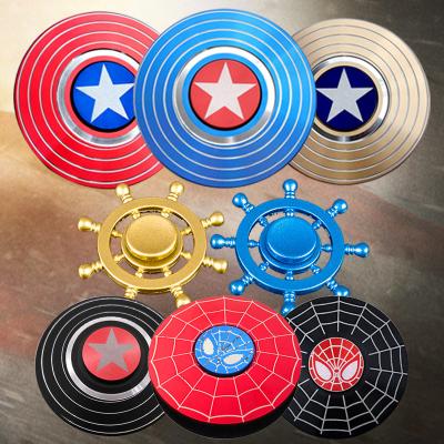 China Metal Alloy Decompression Fidget Toys Cool Captain Shield Fidget Spinner Metal Anti-Stress Anxiety Fidget Spinners Hand Toys for sale