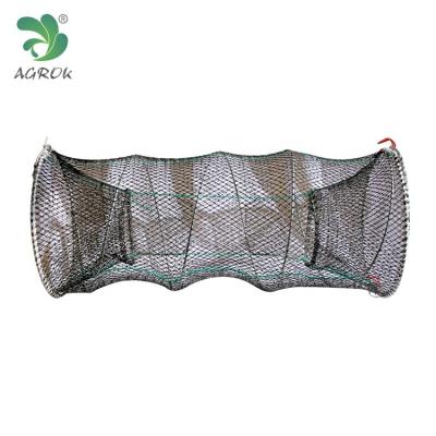 China AGROK Multifilament Foldable 70cm x105cm Fishing Cage Spring Trap Pot Cage for sale