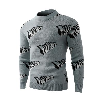 China Custom Graphic Style Anti-Wrinkle Designer Mens Sweater 100% Cotton Christmas Sweater Wide Pullover Men's Sweater 100% Leisure Collar Sweater for sale