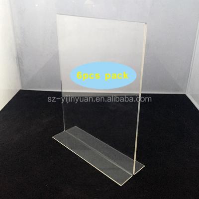 China YIJIN-14 T Shape Table Stand Menu Holder Acrylic Sign Holder Picture Frame for sale