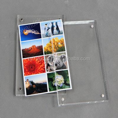 China Eco-friendly Oblique Acrylic Magnetic Picture Frame L Shape Mini Acrylic Picture Frame Photo Frame For Polaroid Photo for sale