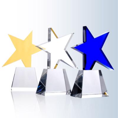 China Eco - Friendly Acrylic Star Flare Crown Trophy Lucite Award / Medal / Plaque for sale