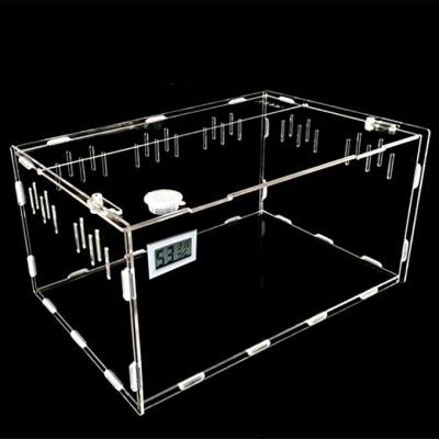 China Viable Plexiglass Mini Reptile Greenhouse Driver Case Disassembled Acrylic Mini Reptile Cage Vivarium Greenhouse For Spider Lizard Gecko Mantis for sale