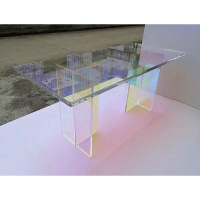 China Modern acrylic shine immortal table modern simple home office bedroom office negotiation table living room table for sale