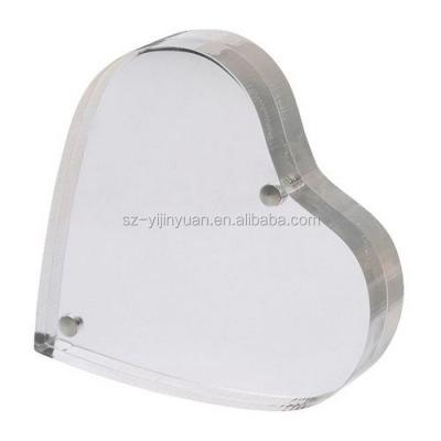 China Wholesale Polished Edge Heart Shape Acrylic Photo Frame Magnetic for sale