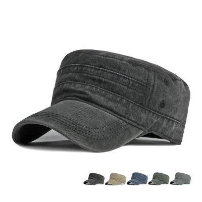 China COMMON Wholesale Flat Hats Monochrome Wash Shade Old Summer Men's Tactical Hats for sale