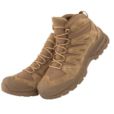 China Custom Leather Combat Shoes Cushioned Brown Suede Lightweight Tactical Boots for sale