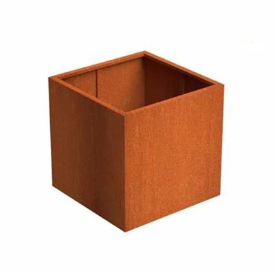 China CLASSIC Decorative Garden Seed Planter Raised Modern Garden Plant Pot In Corten Steel Planter Flower Pot for sale