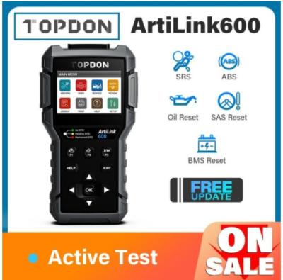 China TOPDON ArtiLink600 OBD2 Scanner ABS SRS Engine Test Autoscanner Free Update for sale