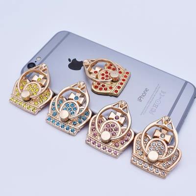 China Metal Crown diamond metal finger ring mobile phone bracket for sale