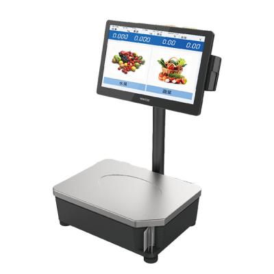 China High Quality Custom Design Weighing Printer Electronic Scales 64G Stainless Steel Pan Pos Weighing Scale With for sale