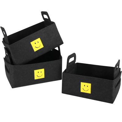 China 3 Pack Modern Storage Baskets Collapsible Storage Bins With Handles for sale