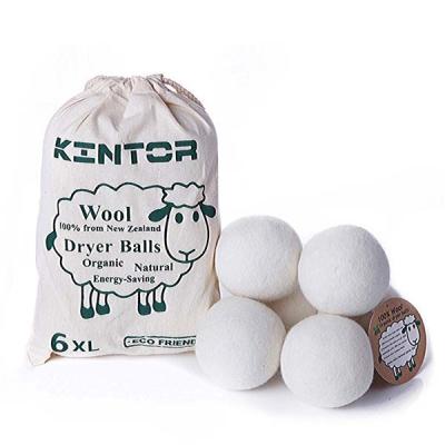 China 2021 Best Selling Amazon 6pk 100% New Zealand Wool Drier Balls Odor Eliminator/Dehumidifier XL For Laundry Washing Machine for sale