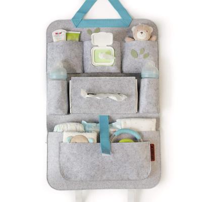 China Deluxe car back seat organizer for kids and babies with multiple felt pockets for sale