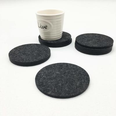 China Stocked Reusable Black Felt Coffee Coasters Silicone Coaster For Drinks for sale