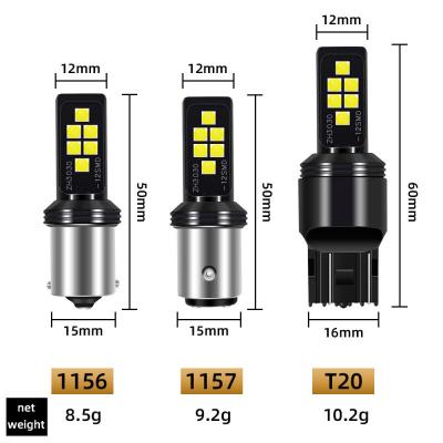 China 1157 LED smd 12 T20 1156 bulbs 3030 led CanBus no error 1156 BA15S led lamp for turn signal universal for sale