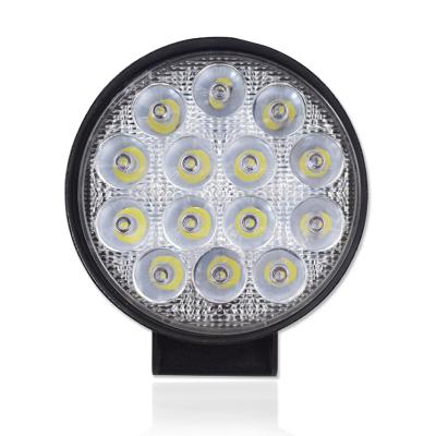 China Auto Lighting System Car Led Work 42W 12V 38-42MM 5 Inch Aluminum Round LED Work 14 Beads 6000lm Light Universal WORK LIGHT for sale