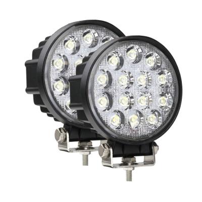 China 42W 12V 28MM 5 Inch Aluminum Round LED Work Light Wholesale Universal Automotive Led WORK LIGHT 14 Beads 6000lm 6000k for sale