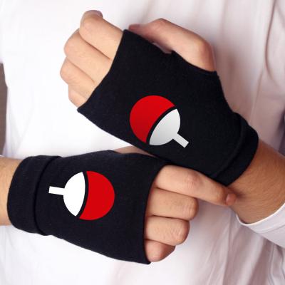 China Japanese Uchiha Akatsukied Logo Anime Itachi Half Finger Gloves Casual Glovess ho for Women Men Winter Cloud Hip Skullies Gloves Red Hop Unisex for sale