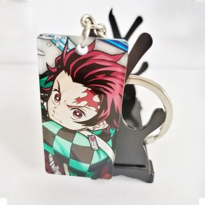 China Demen Unisex Killer Anime Key Chain Tanjirou Nezuko Acrylic Double Sided Pendant Anime Nine Columns Around for sale