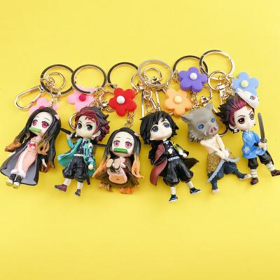 China Wholesale Demon Stock Number Slayer Decoration Gift Demon Cartoon Amine Master Chain Kimetsu No Yaiba Figure Mini Pendant for sale