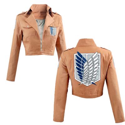 China Anime Breathable Attack on Titan Survey Corps Freedom Wings Men and Women's Little Jacket Cos Cosplay Coat Costume for sale