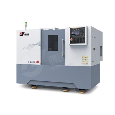 China Building Material Stores CNC Lathe Machine Manufacture Metal Slope Bed TCK50 CNC Lathe Machine for sale