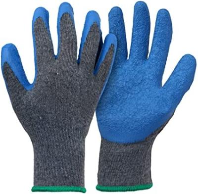 China Latex Coated Gloves Factory 10 Gauge Polyester Cotton Ply Latex Coated Waterproof Safety Work Gloves For Garden Construction for sale