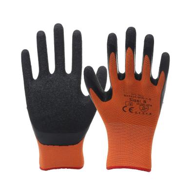 China Latex Coated Red Knitted Daily Working Black Puncture Resistant Gloves 13Gauge Safety Latex Coated Latex Guante Recubierto for sale