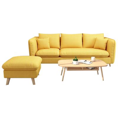 China Modern Luxury Living Room Furniture Sofa Sets Yellow Fabric Sectionals Sofas 1909 for sale