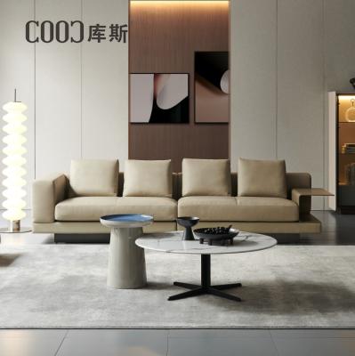 China Italian modern living room sectional sofa luxury sectional single sofa armrest leather upholstery sofa set furniture design italian sofa for sale