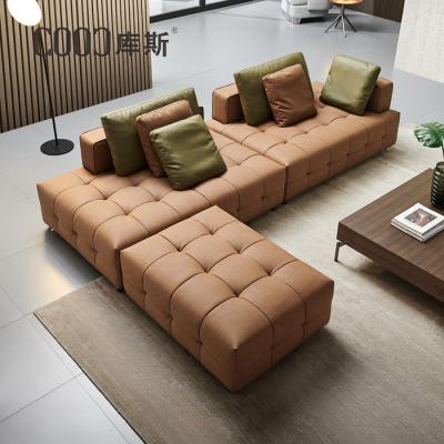 China Rectangular Modern Furniture Rectangular Luxury Sectional Button-Tufted Sectional Sofa Corner Coffee Combination Sofa Modular Sofa Seating Room for sale