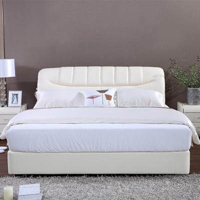 China Modern designer furniture comfortable hot sale luxury genuine leather queen king bed with storage 2231 for sale