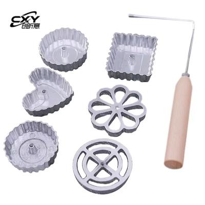 China Disposable Kitchen Instruments Making Tools Aluminum Alloy Radish Shrimp Non-Stick Cake Fried Baking Mold for sale