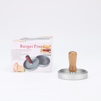 China Viable Non-Stick Single Press BBQ Burger Mold Hamburger Patty Press Maker Aluminum Foil Die Casting for sale