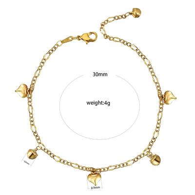 China Gold Bell Heart Jewelry Eye Elfic Anklet Sterling Silver Silver Anklet Chain Anklets for sale