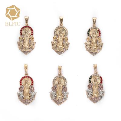 China Not Allergy Elfic Madonna with Zircon and Flower Design Pendant for sale